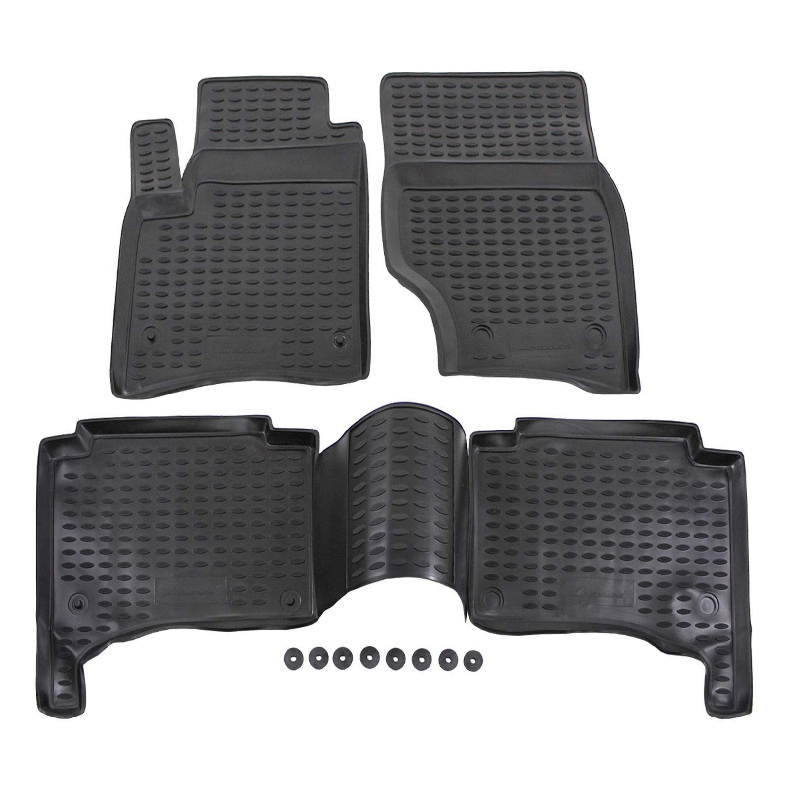 J&J AUTOMOTIVE | 3D Alfombrillas para Coche de Goma TPE a Medida para Touareg/Porsche Cayenne 2002-2010, Con Borde Alto, Negro, Antideslizante, Inodoro