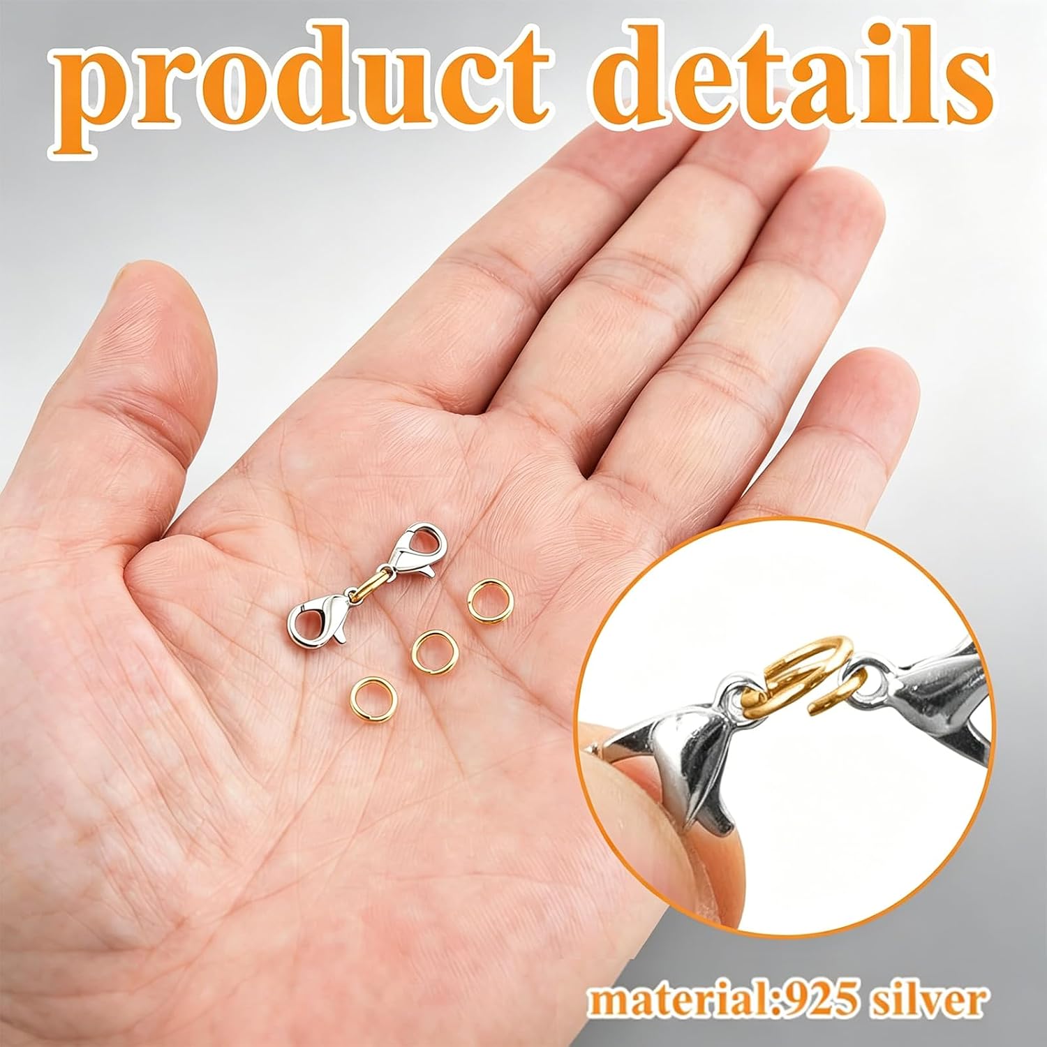 6Pcs Silver Jump Rings,Split Rings Jewelry Making,Connector Rings image 4