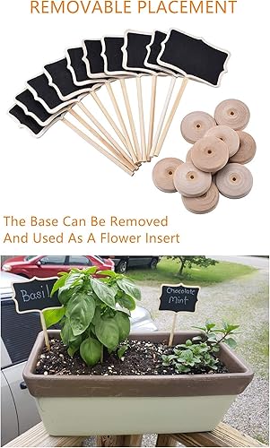 Miniatura 4 de 20 piezas de mini letreros de pizarra de madera y calcomanías de repuesto, etiquetas de alimentos para bufé de fiesta, pizarra para letreros