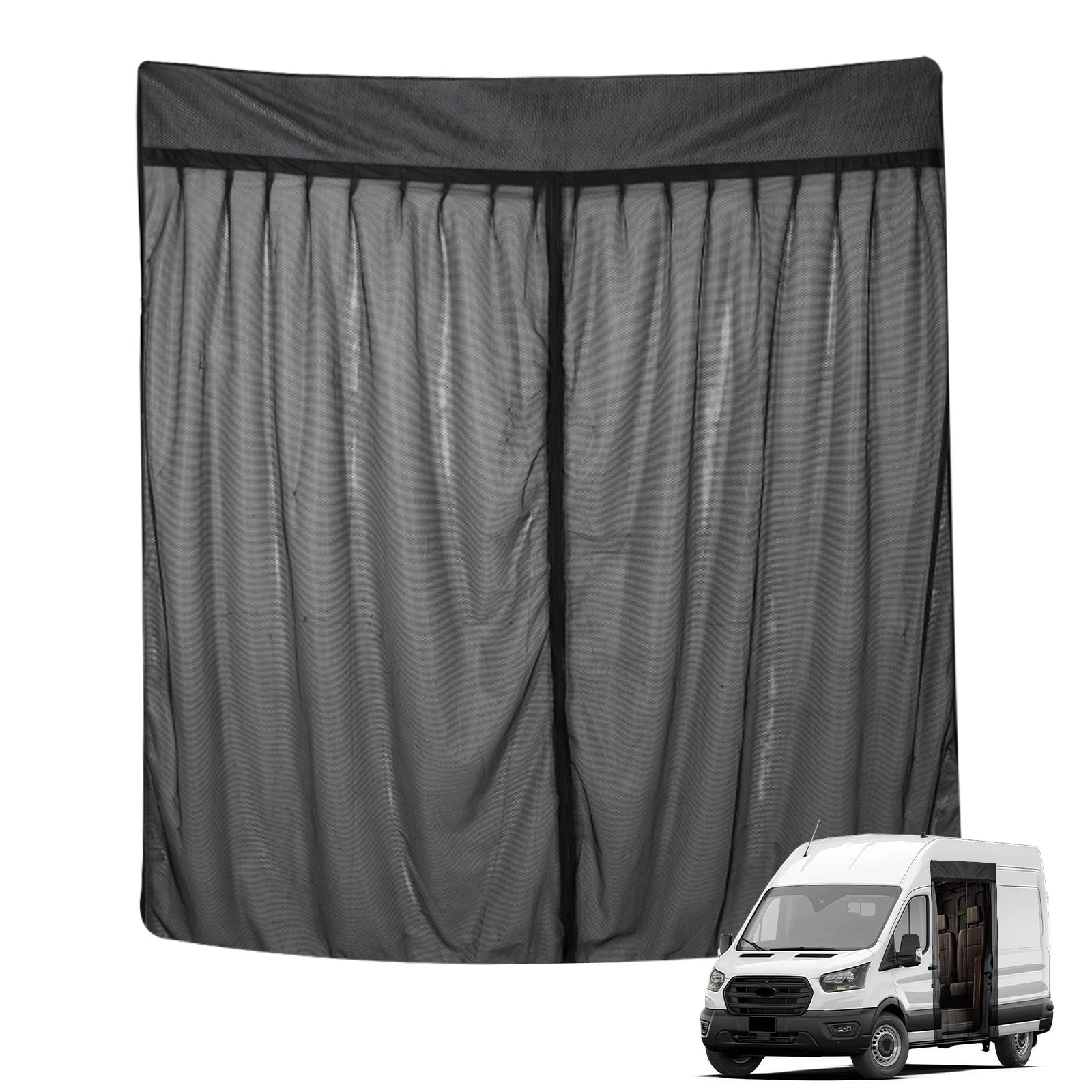 Opaltool Magnetic Van Bug Nets for Ford Transit Custom High Roof H2, Magnetic Sliding Door Fly Screen Net Mosquito Net with 4-Sided Magnets for Outdoor Camping