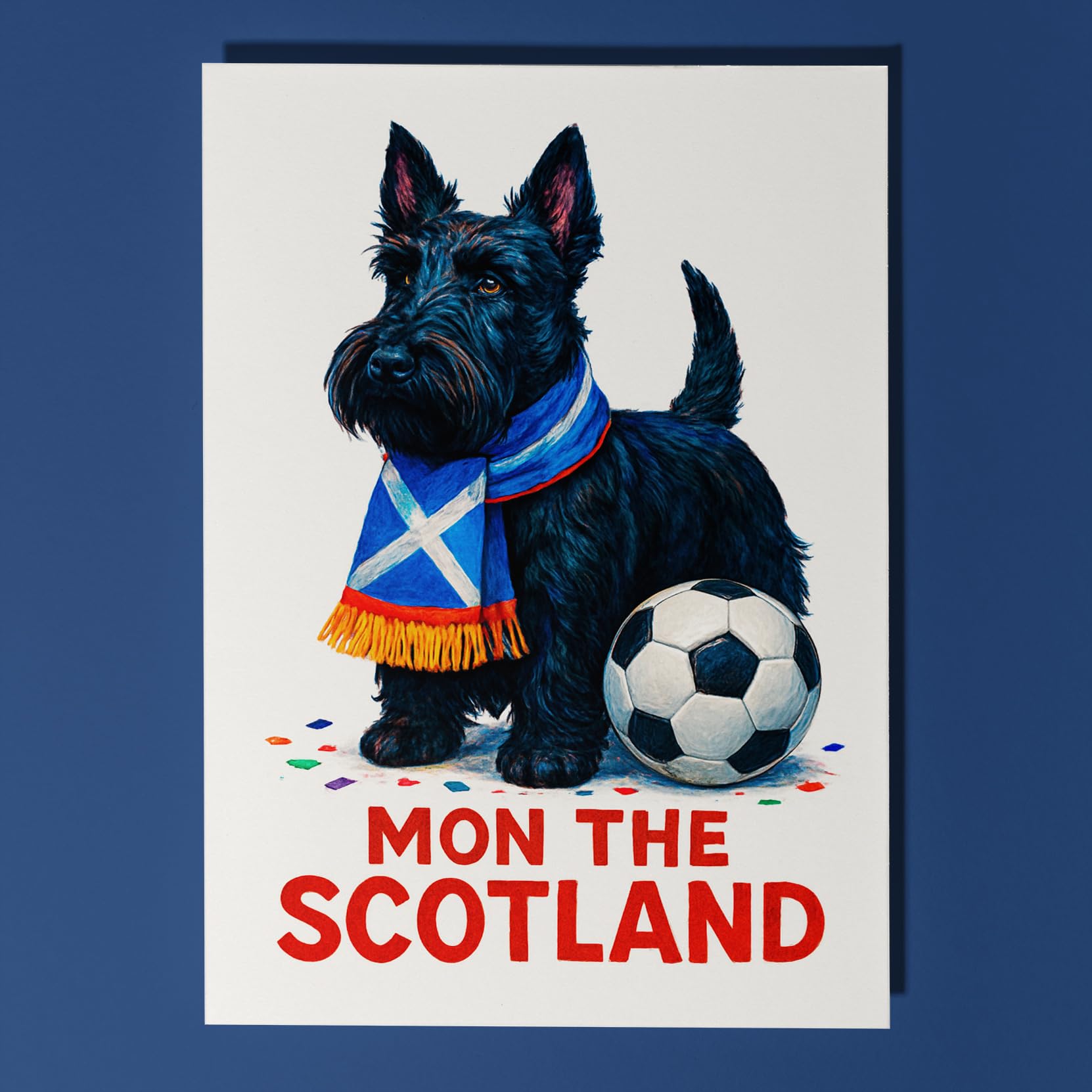 Scotland World Cup 2026 - Scotland Football Dog - Mon the Scotland Card - Premium Greeting Card and Envelope - Personalised card Scotland Football Fans Supporters World Cup Scottish Terrier