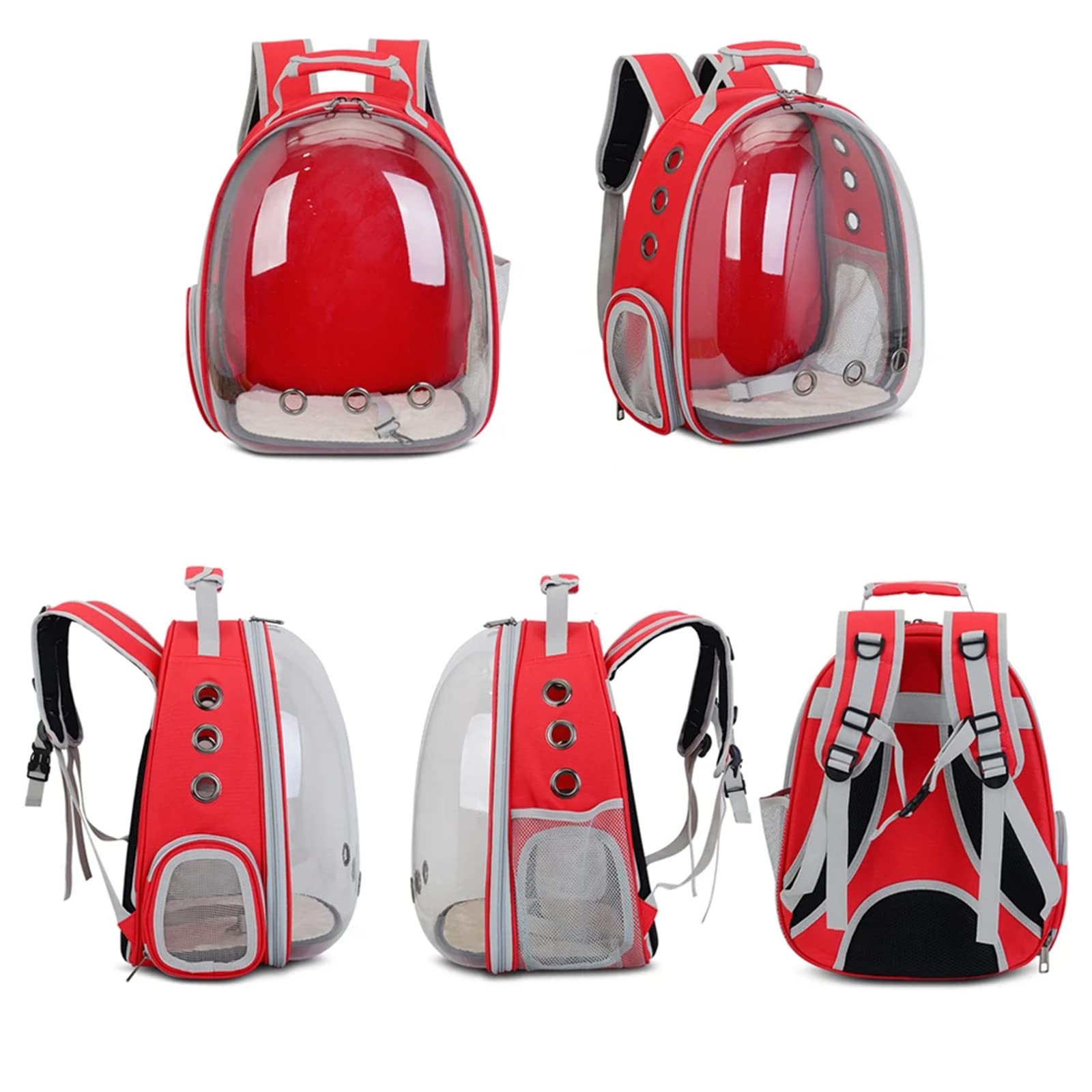 liuwei Mochila para Mascotas, Mochila Transparente para Gatos, Mochila portátil para Viajes al Aire Libre con ventilación para Perros,Gris