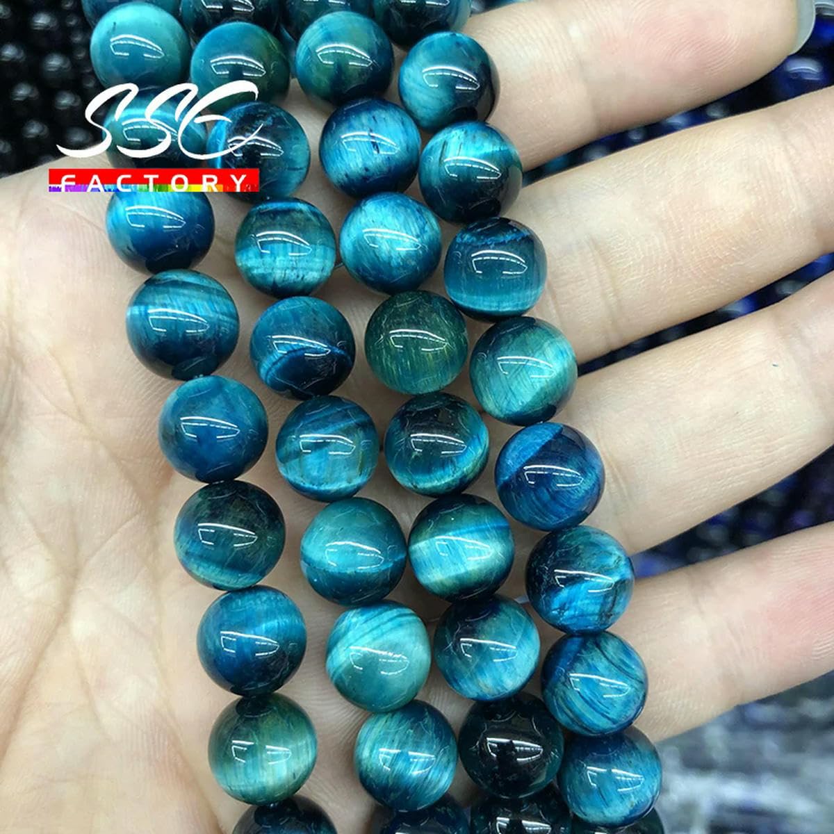Cuentas de ojo de tigre azul de piedra natural, cuentas redondas sueltas de 6, 8, 10 y 12 mm para hacer joyas, pulsera con dijes DIY de 15 ", citrino, 14mm, 27 a 28 piezas