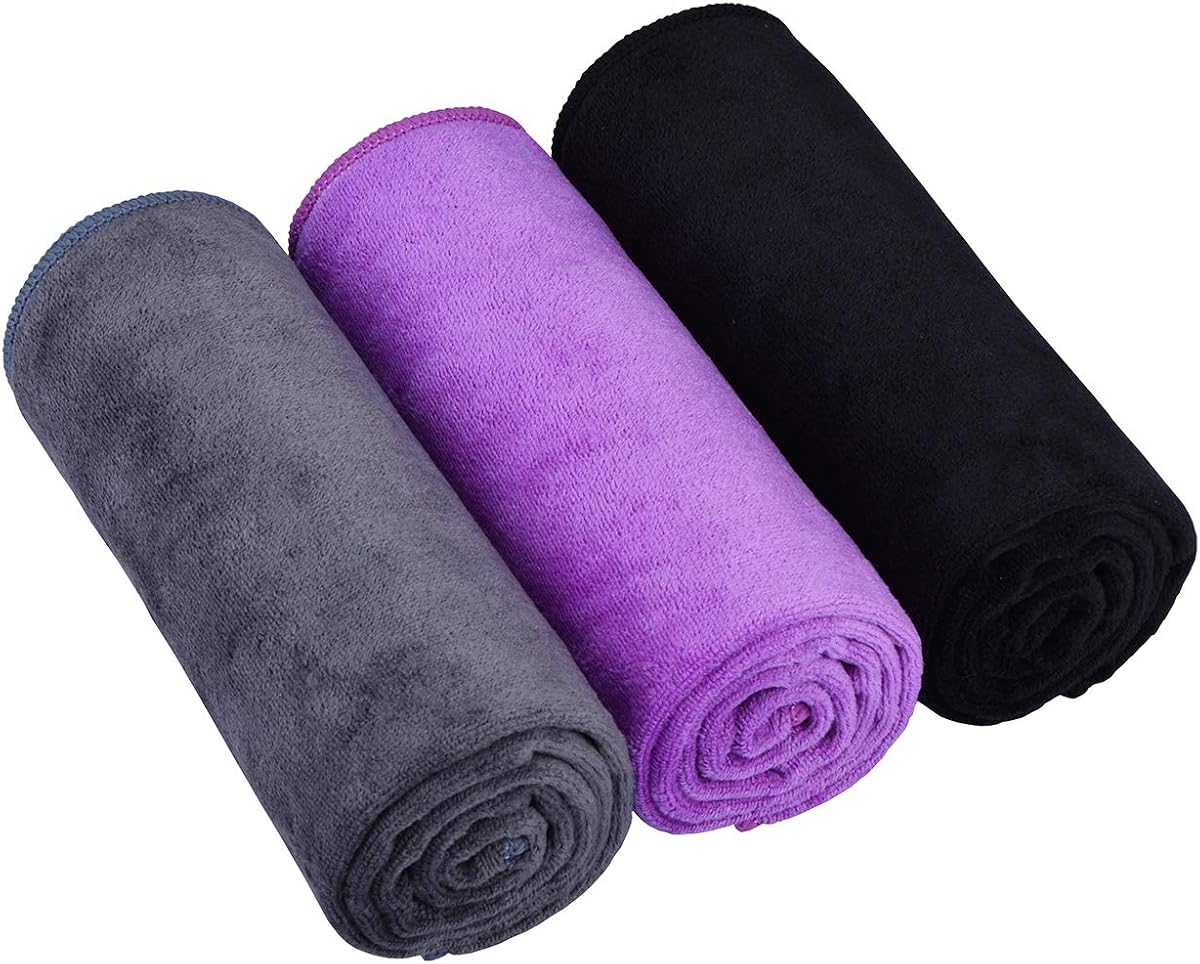 HOPESHIN Toallas de yoga para gimnasios – Toallas de entrenamiento de microfibra absorbentes para hombres y mujeres, suaves, de secado rápido, paquete de 3, 16 x 32 pulgadas