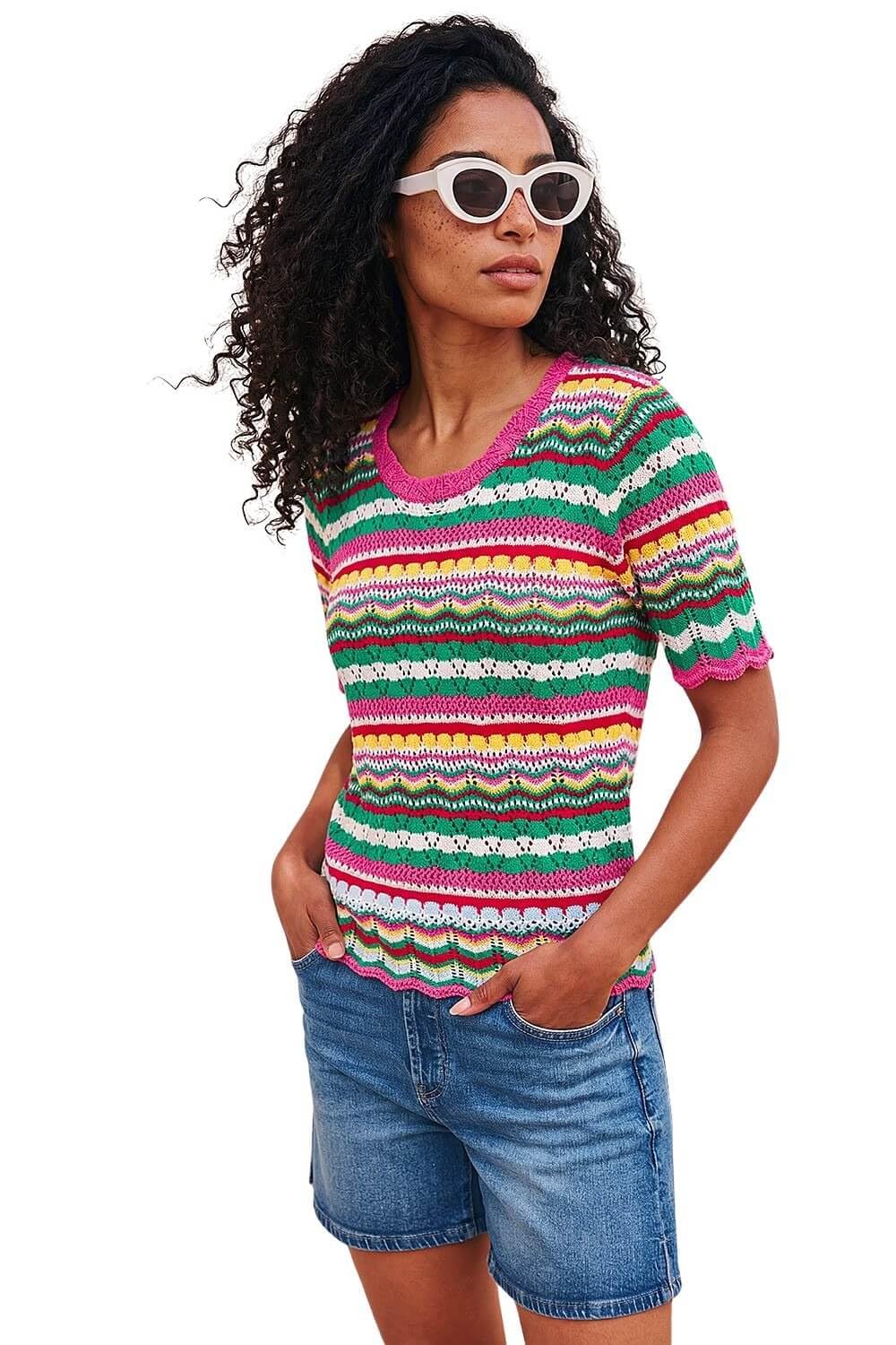 Roman - Women's Top - Knitted Cotton - Size 12 - Pink