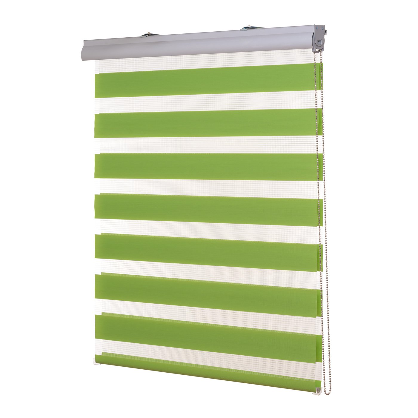 Ventanara roleta podwójna, zielona, z aluminiową obudową, roleta typu dzień i noc 140 x 220 cm zielony