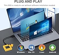 Vista 7 de Unidad de estado sólido externa SSD portátil de 512 GB, USB 3.2 GEN 2 Tipo-C Mini PSSD para PC, portátil, MacBook, PS5, iPhone 15 Pro Max