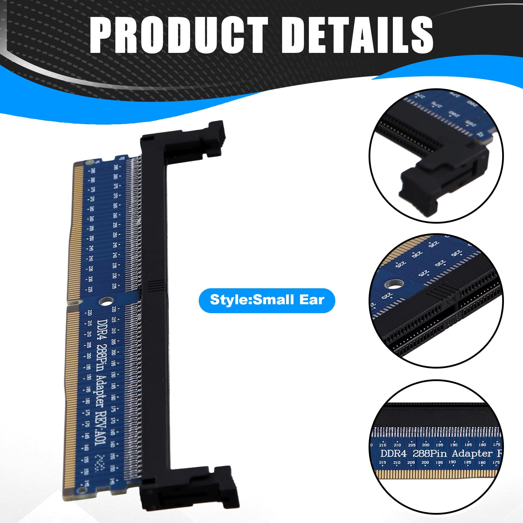 TKOWTB DDR4 288Pin DIMM Adapter Riser Memory Tester Memory Protection Card Card Circuit Expansion Board Raiser Card Small Ear