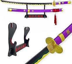 Katana One Piece Zoro Enma - Wooden Blade Sword - Japanese Stand Included