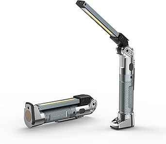 Magnetic Work Light - 4000mAh Rechargeable LED Work Light with Hook and Magnetic Base, 1200 Lumens, 3 Lighting Modes