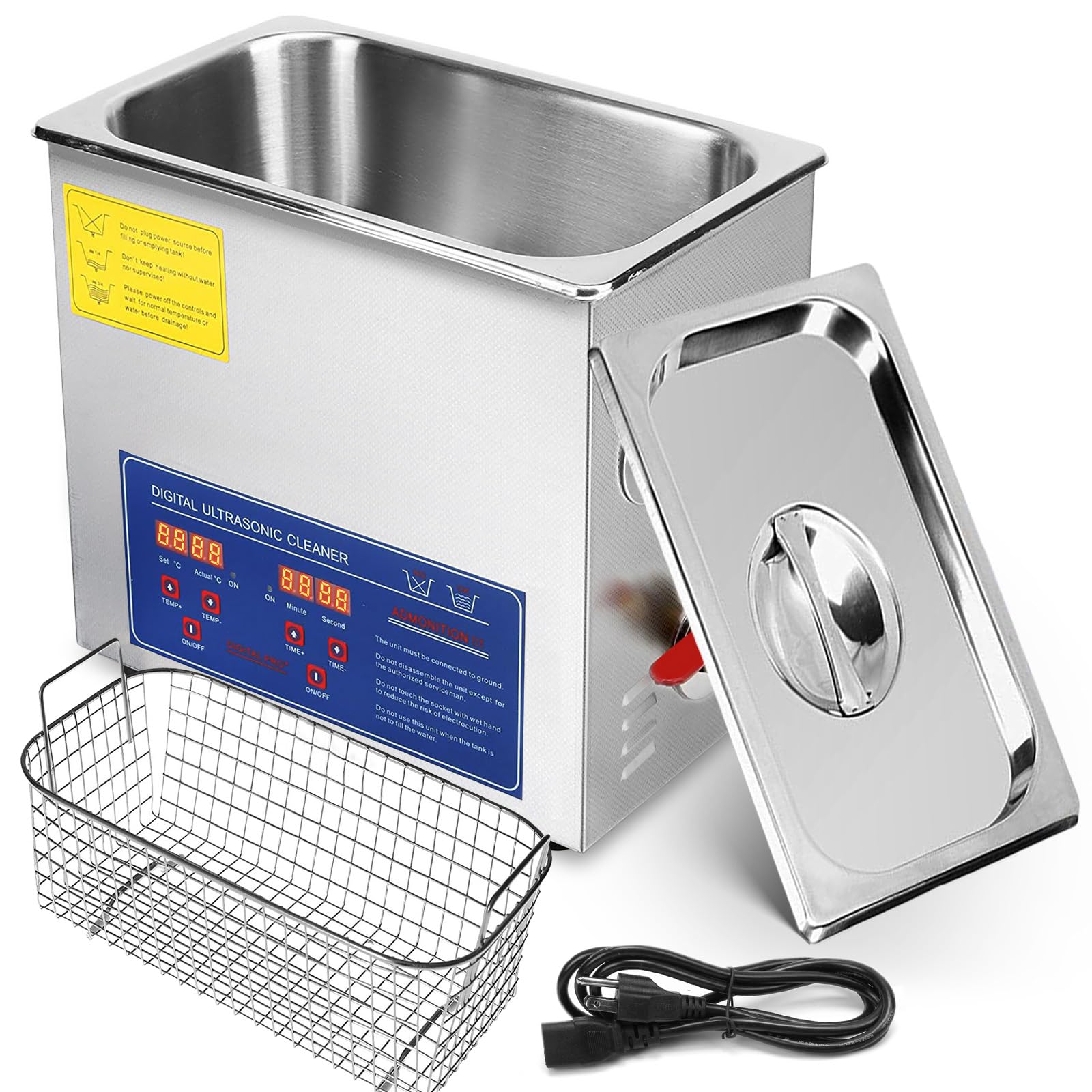 Ultrasonic Cleaner 15L Professional Ultrasonic Cleaning Machine 40kHz with Digital Timer and Heater Ultra Sonic Jewelry Cleaner Machine for Glasses, Jewelry, Watches, Dentures and Metal Parts