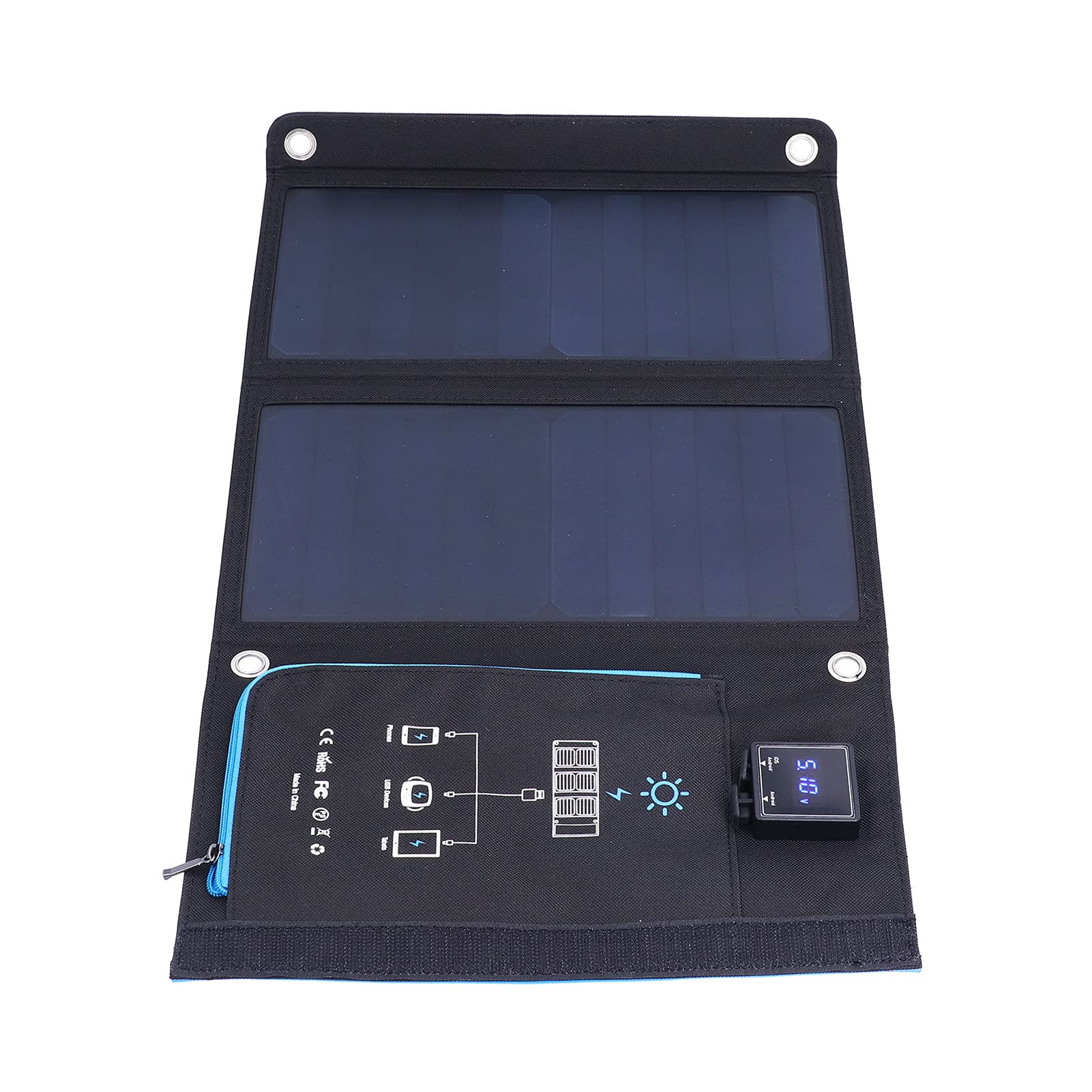 Fafeicy Borsa con Pannello Solare Power Bank Portatile 15W,