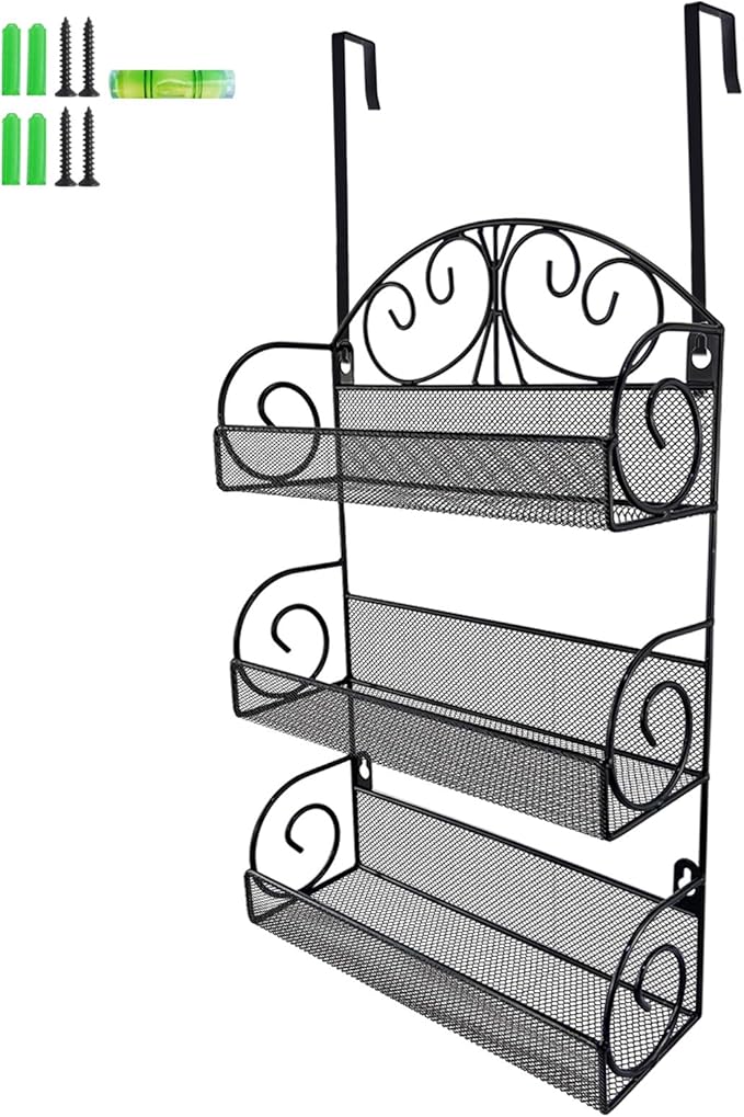 Giftgarden 3 Tier Over The Door Spice Rack, Wall Mount