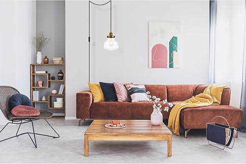 Miniatura 2 de Lye - Colgante de metal de 1 luz de mediados de siglo en latón