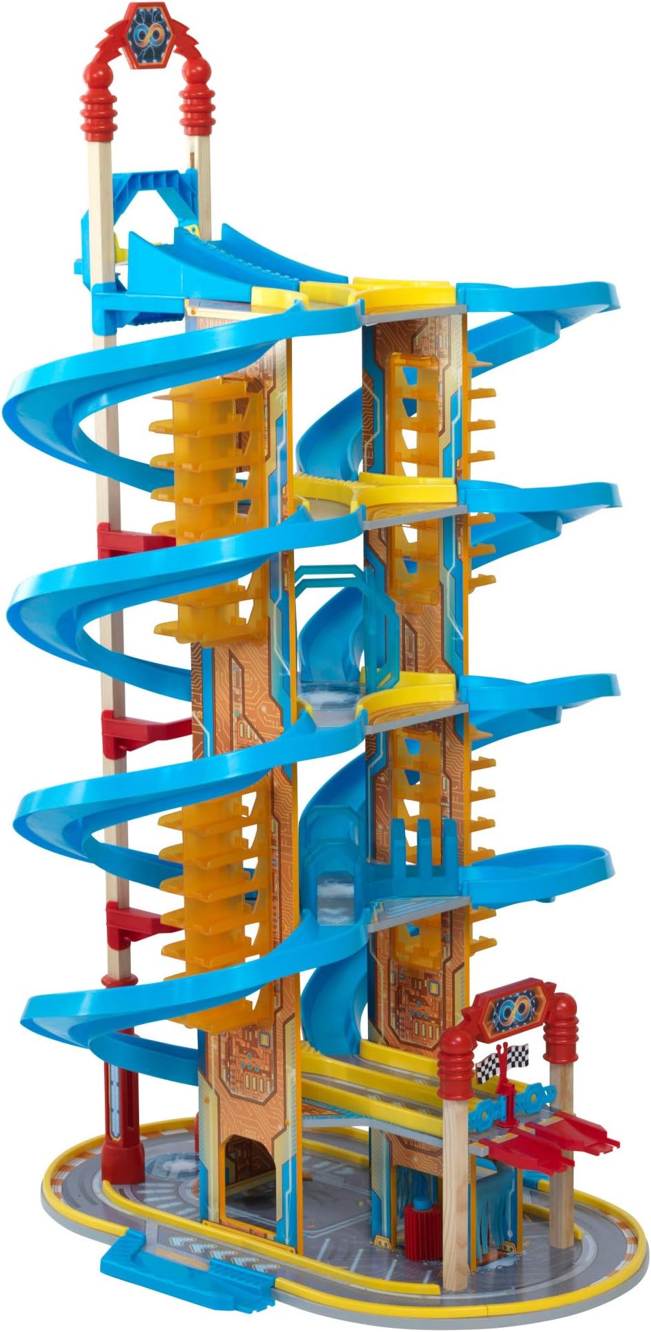 KidKraft Super Vortex Racing Tower 5-Story Race Track Toy for Die-Cast Cars; Storage for 50+ Vehicles, Gift for Ages 3+