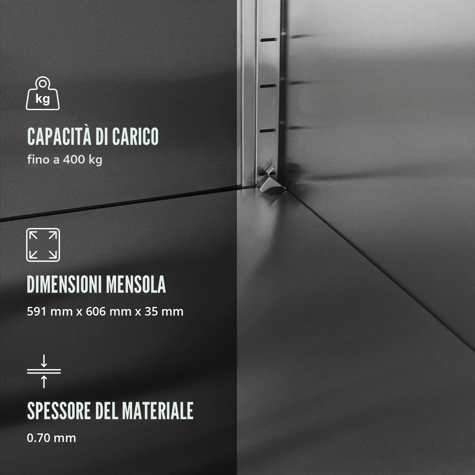 Royal Catering Armadietto da cucina in acciaio inox, 60 x 70 x 180 cm, 3 alloggiamenti, facile da montare, piedini regolabili in altezza