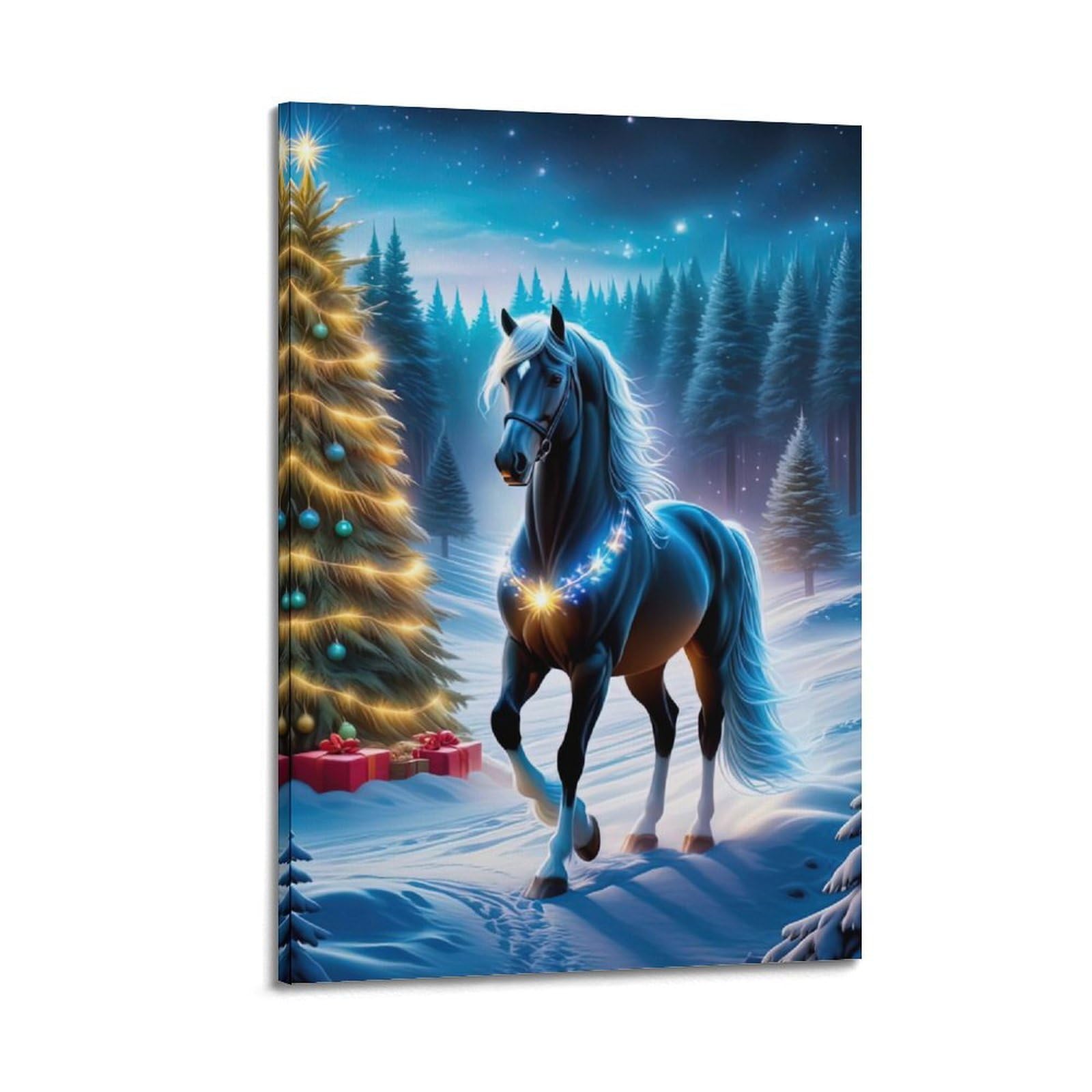WZKTCL Animal Poster Horses in The Snow Poster Decorative Painting Canvas Wall Posters And Art Picture Print Modern Family Bedroom Decor Posters 20x30inch(50x75cm)