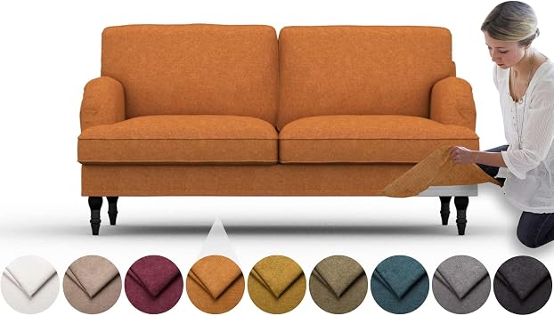comfortly Cover for Stocksund 2 Seat Sofa, Replacement Slipcover, Heavy Duty 7 pcs Cover, Soft Durable Washable Fabric, Easy to Clean & Replace Crown - Amber