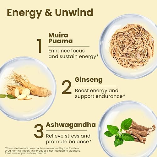 Miniatura 2 de Ginseng Ashwagandha Gingko Tribulus, suplementos herbales 60 cápsulas, adaptógeno energía resistencia inmune antioxidantes salud intestinal,
