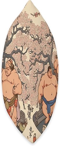 Miniatura 2 de Sakura Sumo Warrior Classic Japan Art Blossom Reign Sumo Wrestler Fighting Renaissance Style Throw Pillow, 18x18, Multicolor