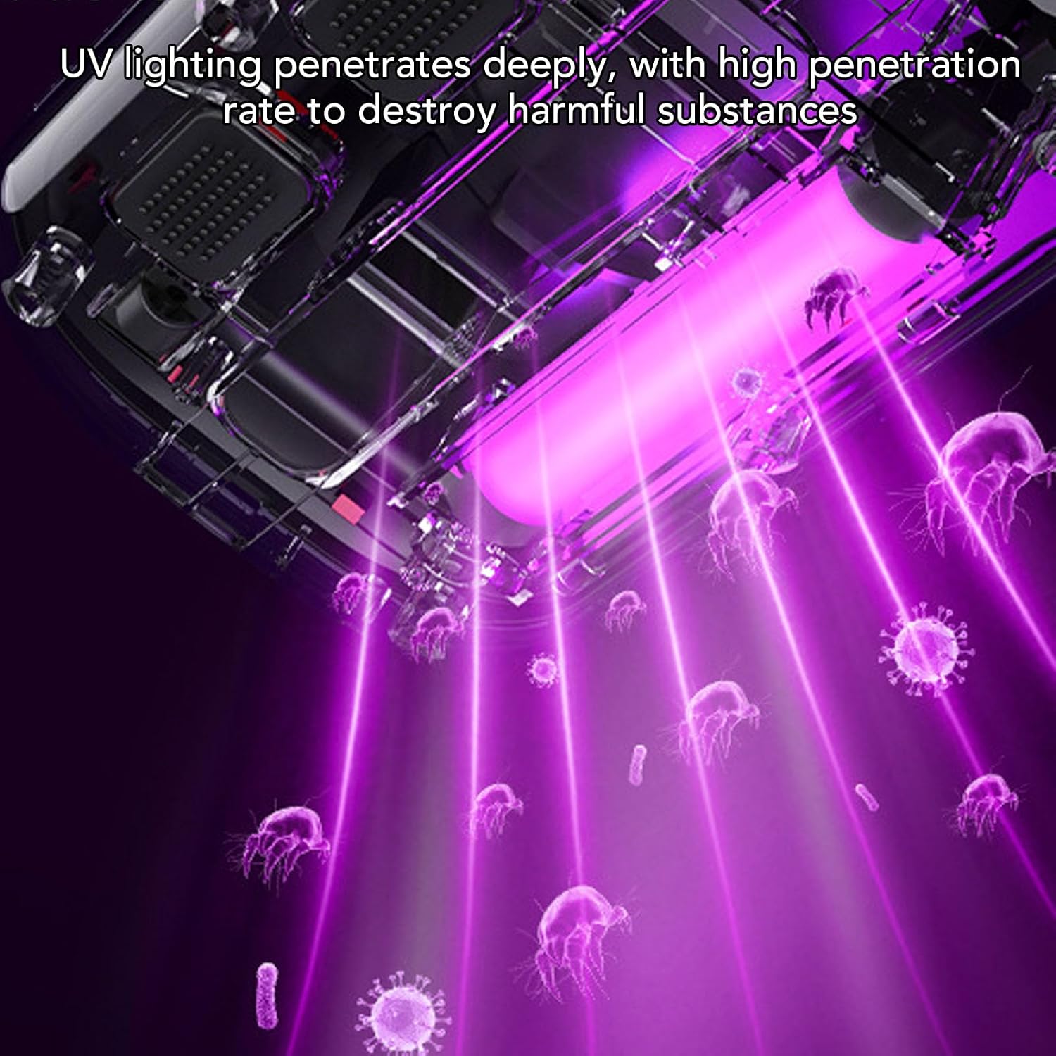 Mattress Vacuum Cleaner, 12Kpa Suction Bed Vacuum Cleaner with UV Light,Handheld Bed Vacuum Cleaner with Smart Dust Sensor, HEPA Filter, Effectively Cleans Bedding, Sofas, Carpets