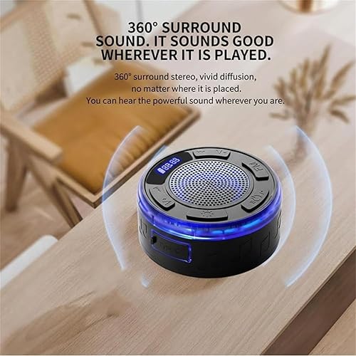 Miniatura 3 de Aquro S3 Ultra  Ipx7 Waterproof Shower Speaker with RGB Light & LED Display, Portable Mini Bluetooth Wireless Small Speaker with Lights, Detachable