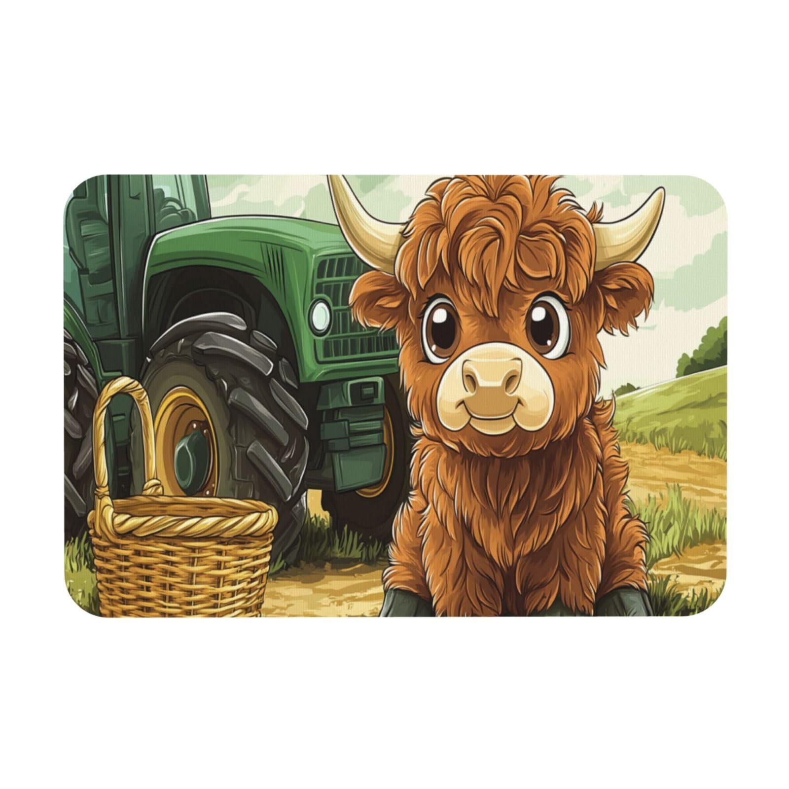 Highland Cow Indoor Door Mat, Outdoor Entrance Doormat for