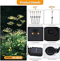 Vista 2 de Solar Garden Lights 2 Pack Twinkling Solar Firework Lights with 2 Modes 120LED, Solar-Powered Light for Outside Yard Pathway Garden Decor Outdoor