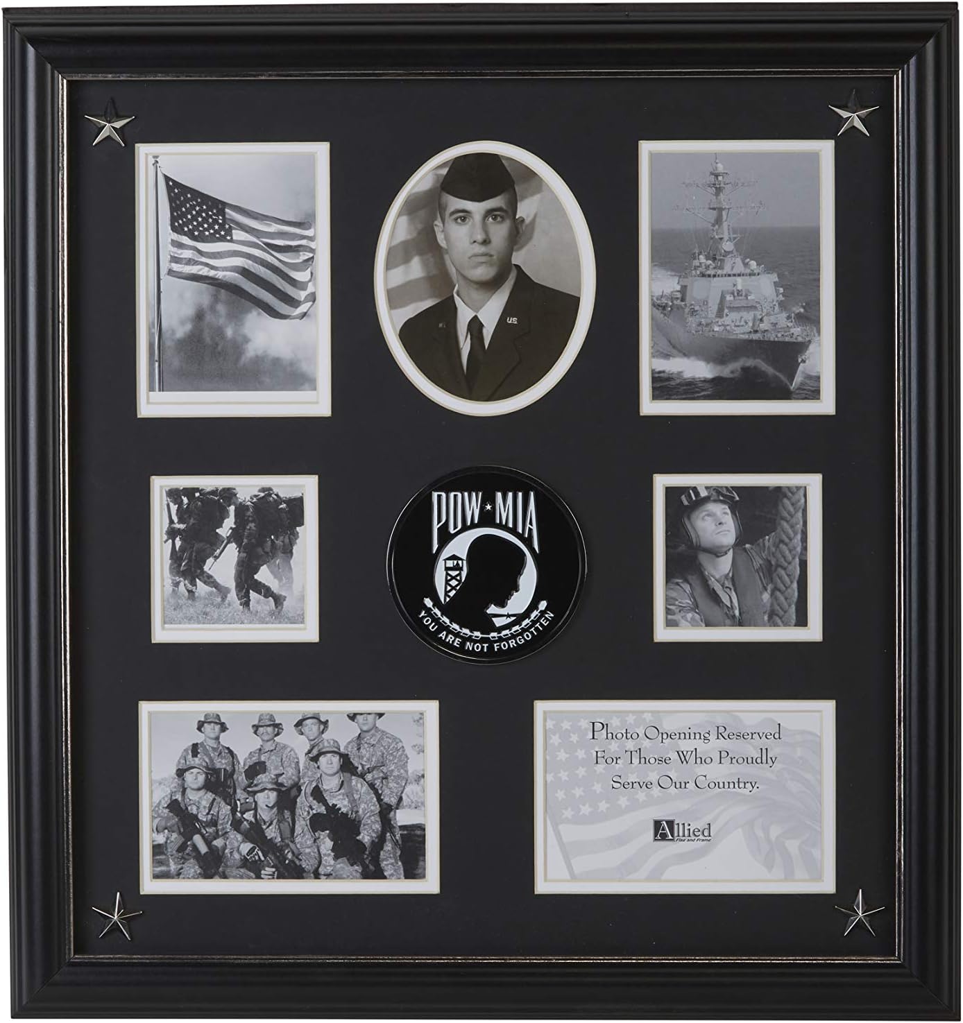 Allied Frame US Navy Medallion 7 Picture Collage Frame with Stars