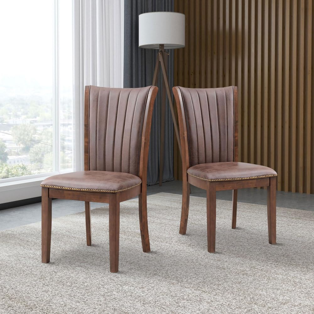 wooden dining chairs set of 2, modern fabric upholstered kitchen side chairs,mid century modern kitchen chairs with open back farmhouse wooden side chairs for dining room,living room,restaurant