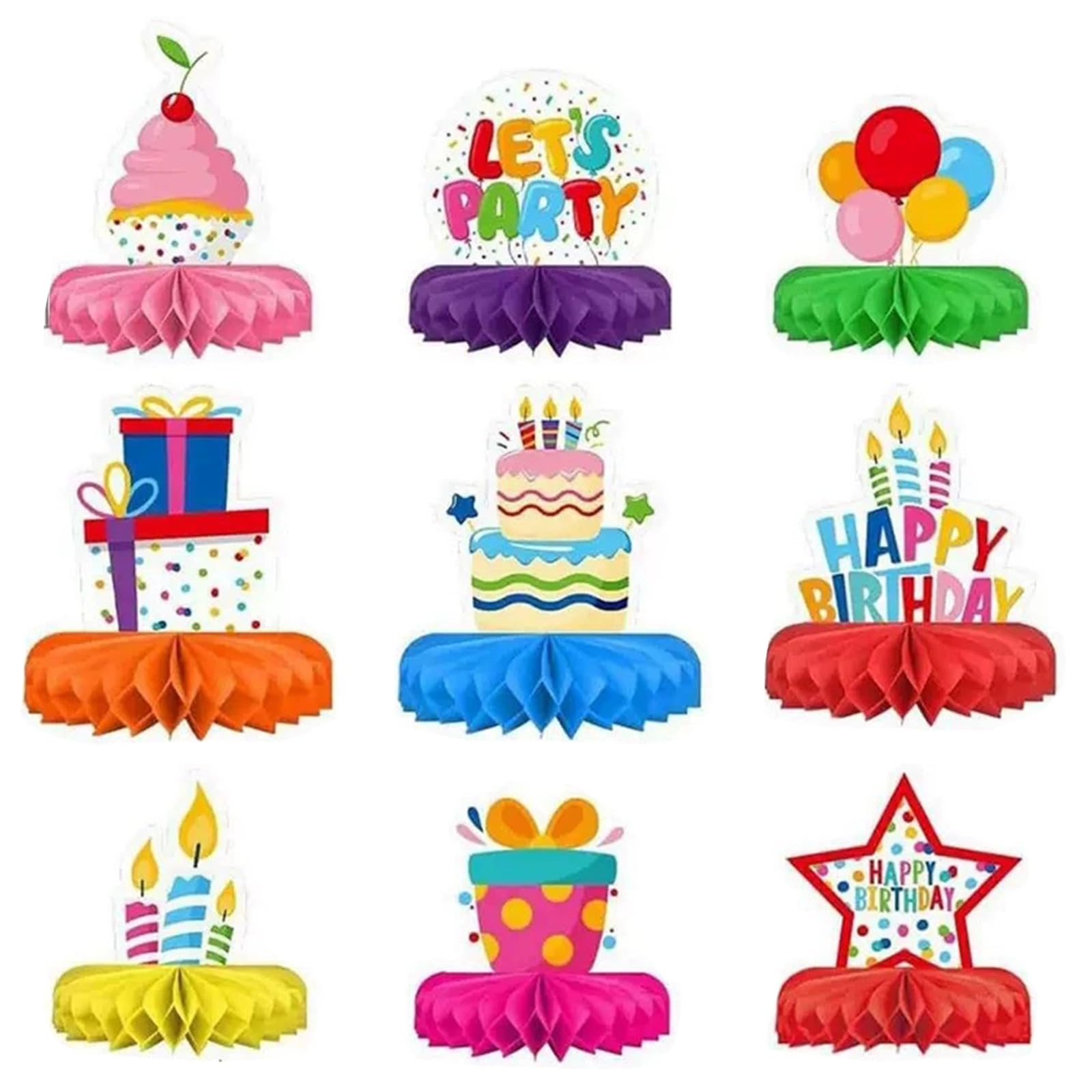 Bolas de papel tisú Kisangel de 9 piezas con despliegue tridimensional para mesas de fiestas