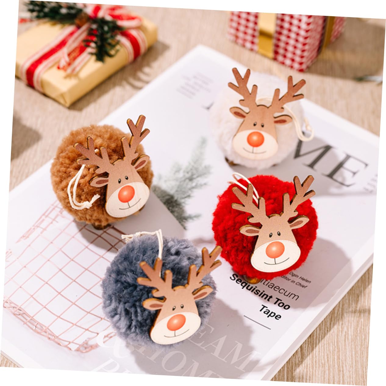 MAGICLULU 5 Sätze Weihnachtsbaum-anhänger Weihnachtsschmuck Girlande Christbaumanhänger Weihnachtsbaumanhänger Baum Hängende Ornamente Holzfilz Elch Weihnachtsdekoration Gefühlt 4 Stück * 5