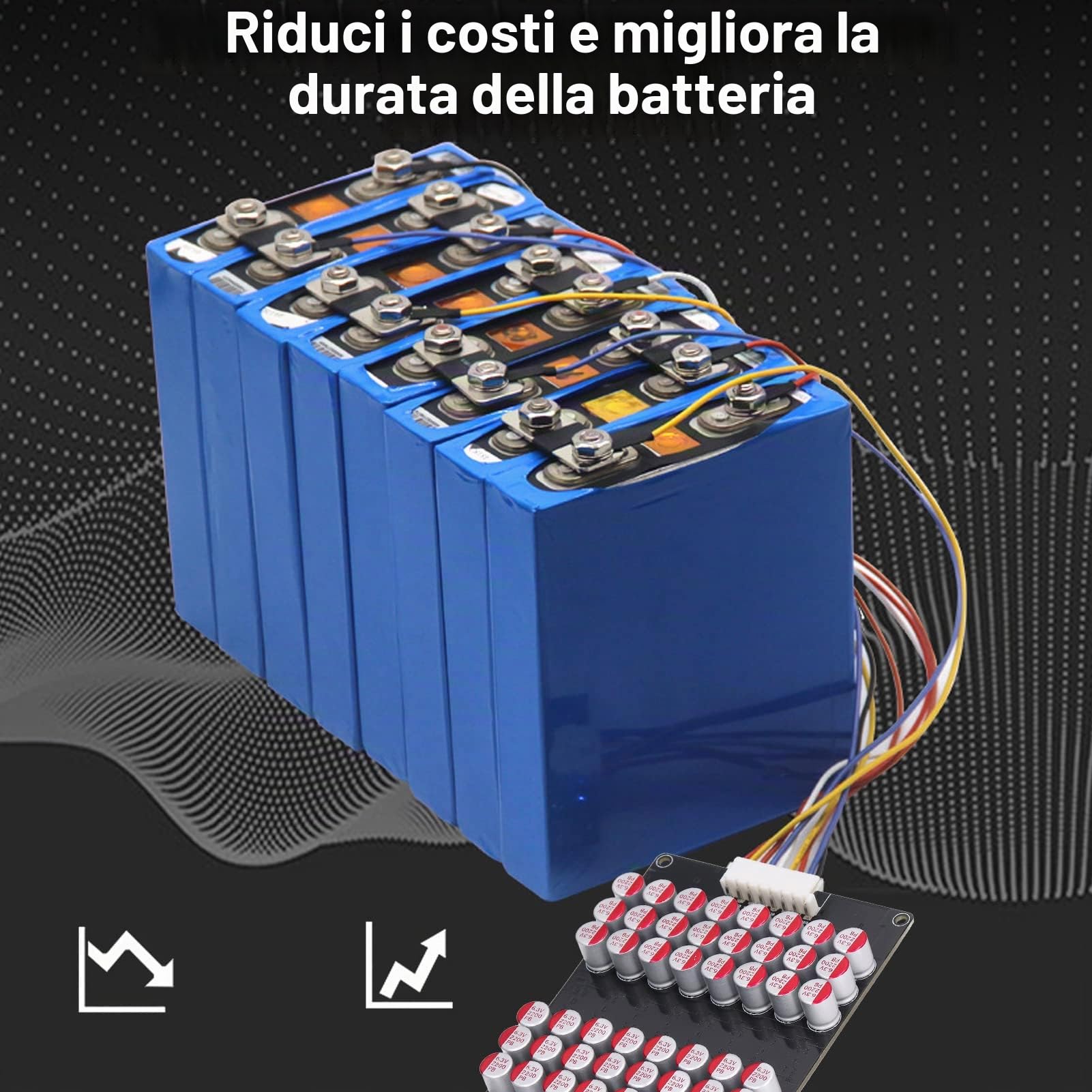 Equalizzatore Attivo della Batteria da 12S a 16S, Equalizzatore Attivo di Energia della Batteria Lipo Al Litio Lifepo4, Equalizzatore da 1,8 V a 4,5 V da 0 a 5,5 A Scheda Lipo Al Litio Lifepo4 Agli Io