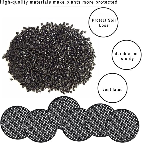 Miniatura 4 de Almohadilla de malla de plástico para macetas, malla redonda para bonsái, para drenaje de jardín, pantallas de agujeros de malla rígida, macetas