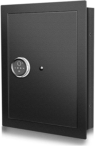 Langger V Caja fuerte biométrica de seguridad oculta para huellas dactilares, en la pared entre tachuelas. Tamaño mejorado (negro, 21 pulgadas de