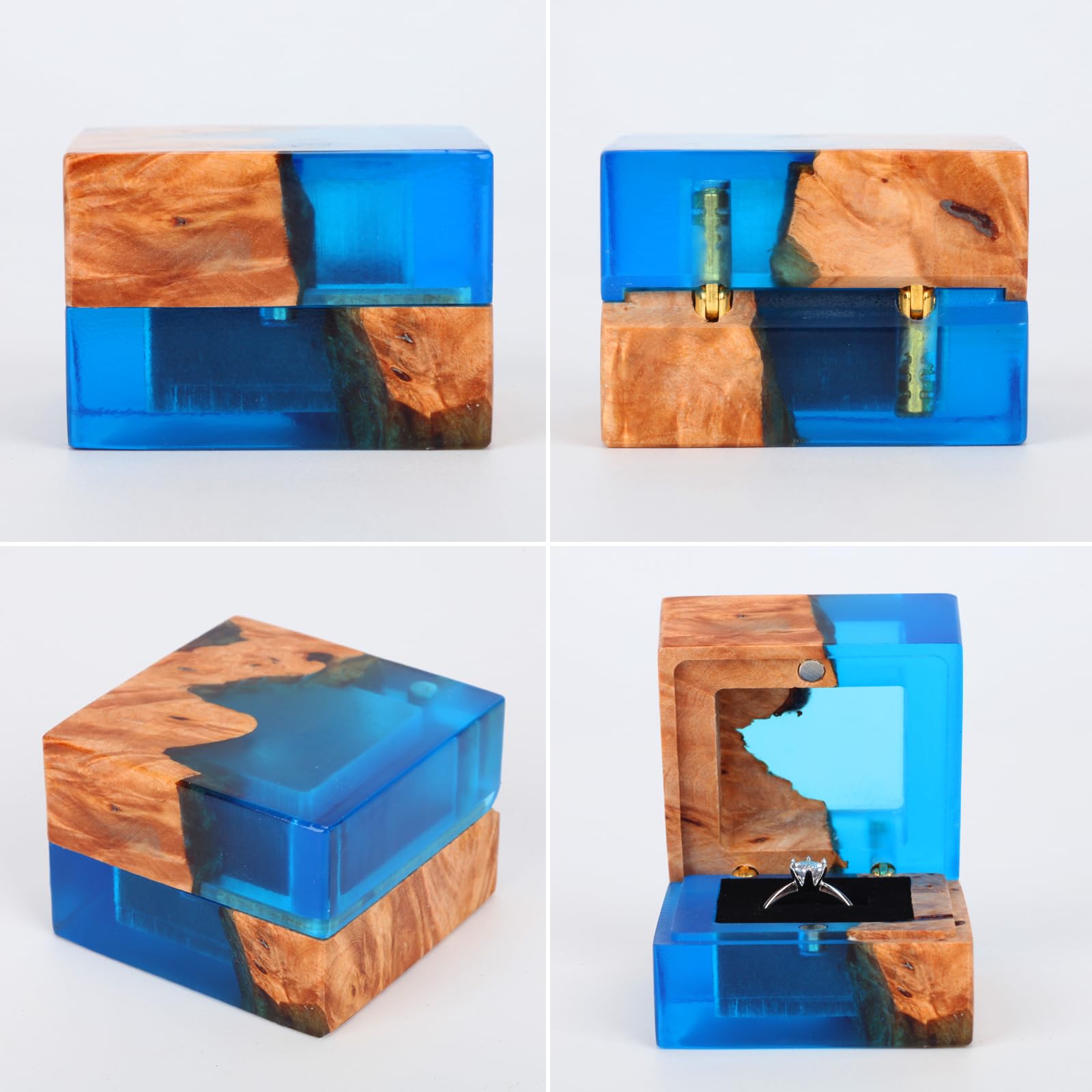 Scatola porta fedi nuziali, realizzata a mano, in legno, per proposte, elegante scatola vintage per anelli di fidanzamento, con fessura singola, adatta per proposte, matrimoni, gioielli