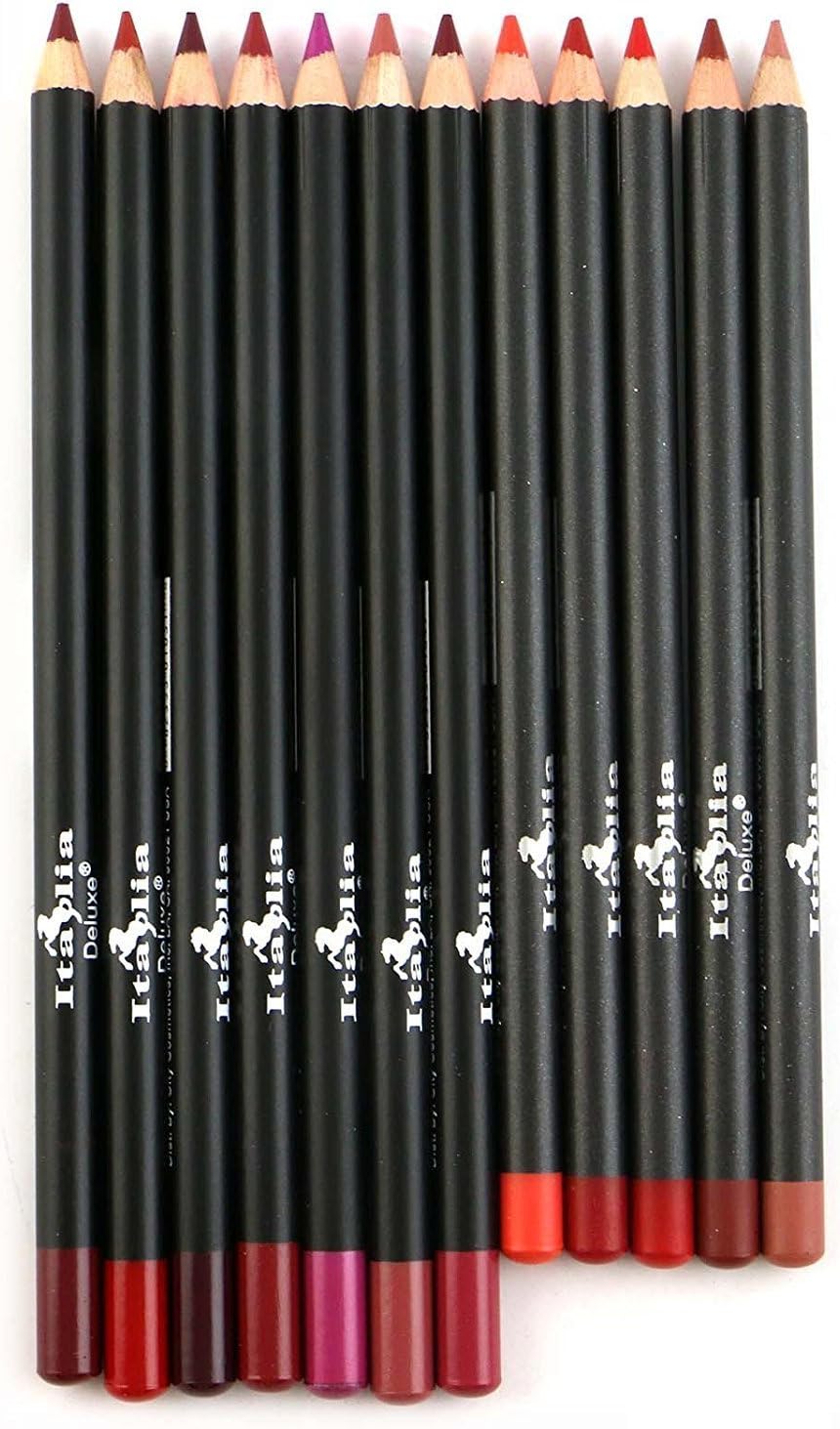 12pc Italia Deluxe Ultra Fine Lip Liner set of 12 color by Italia Deluxe