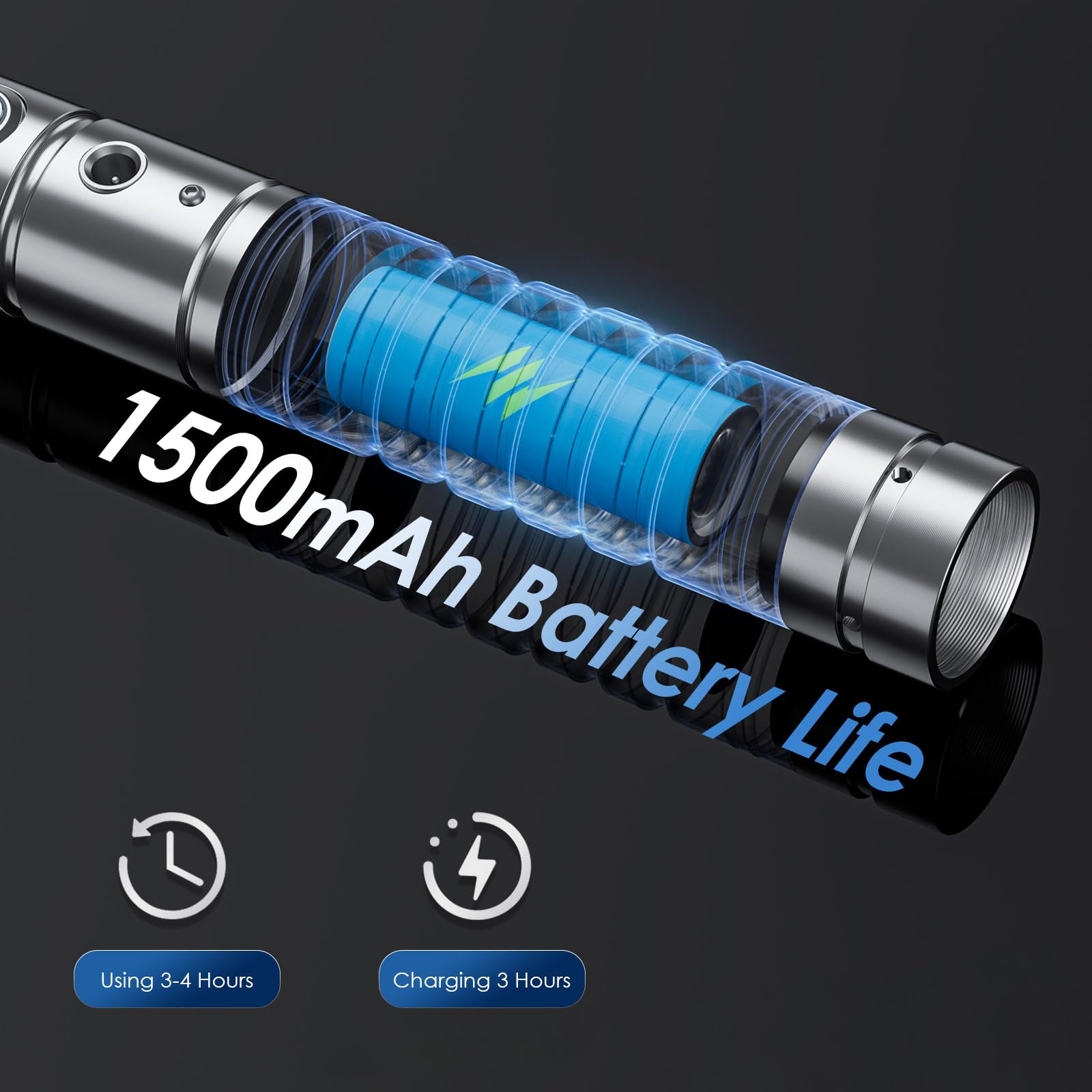 Hlieeosfcn Spada laser 2 pezzi spada laser per bambini e adulti 2 in 1 RGB 15 colore USB ricaricabile manico in metallo nero spada adatta per Halloween Natale cosplay