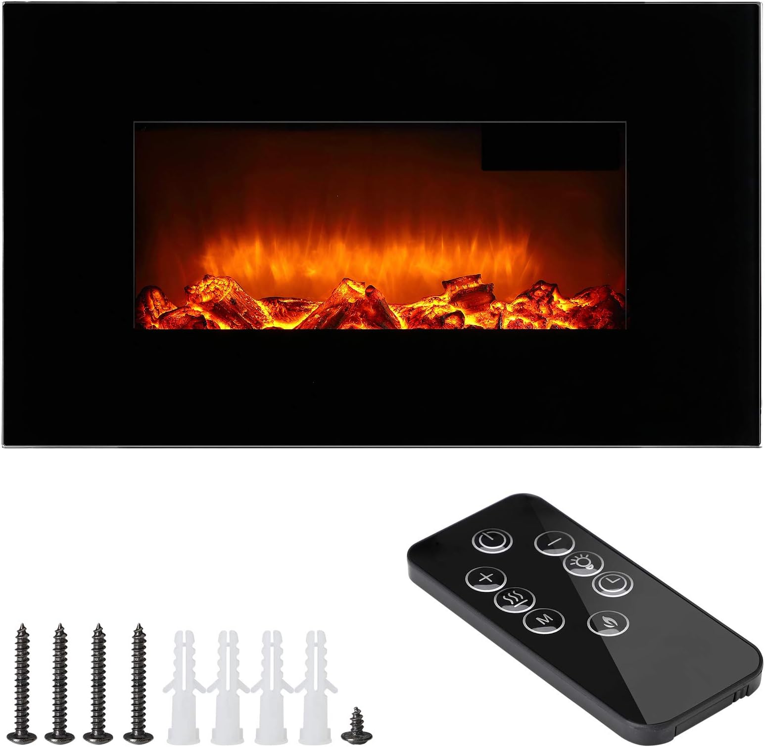 MONZANA ® Wall-Mounted Electric Fireplace | Heater with Interactive