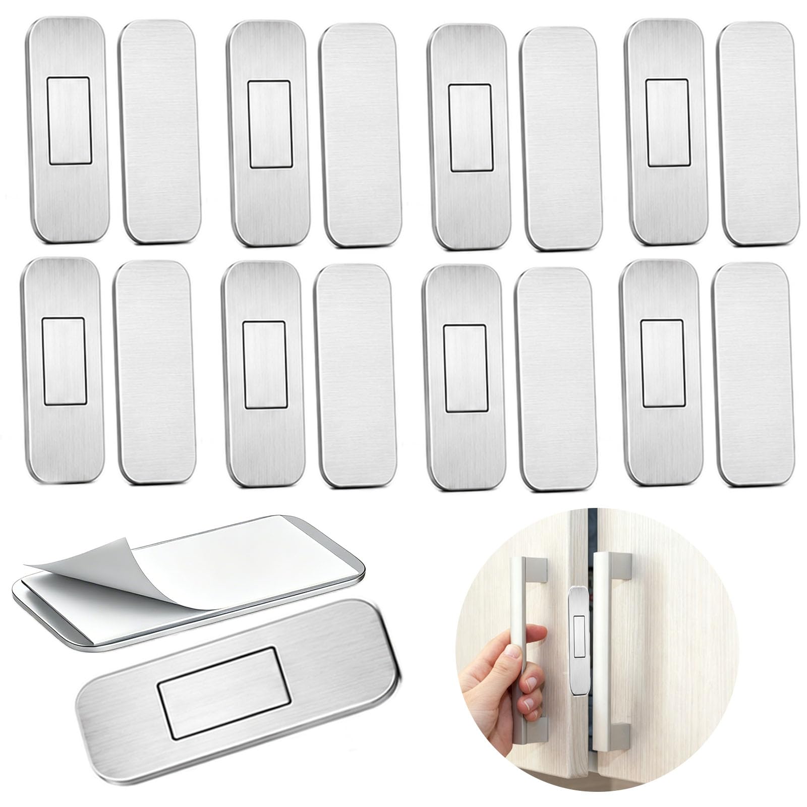 Ultra-Thin Magnetic Door Catch, 8 Pairs Adhesive Cabinet Door Magnets