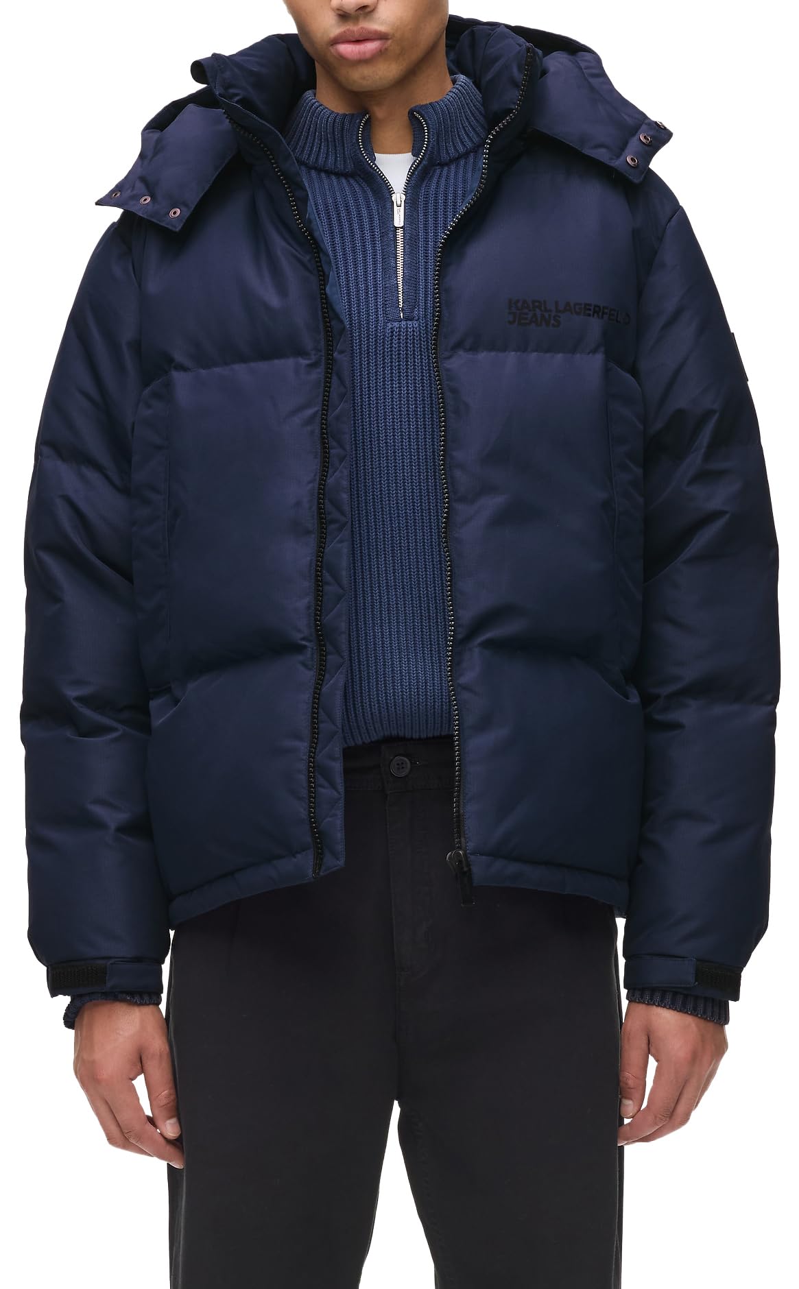 Jeansy Karl Lagerfeld, Męskie, Pikowane, Regular Fit, Czarny, XXL
