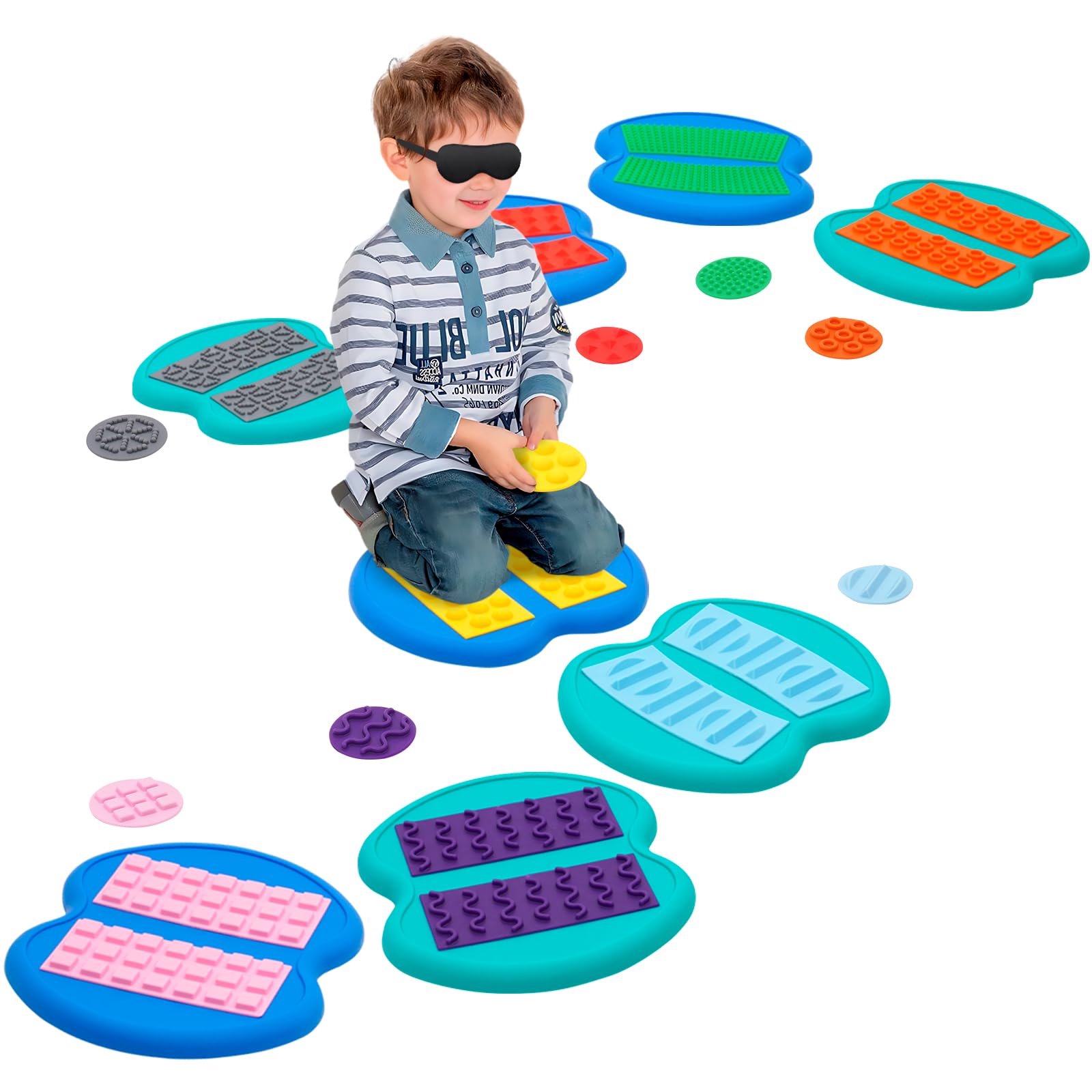 Balanciersteine Kinder, 8-teilige Tastscheiben Set mit Apfelform, Taktiles Sensorik Spielzeug, rutschfest