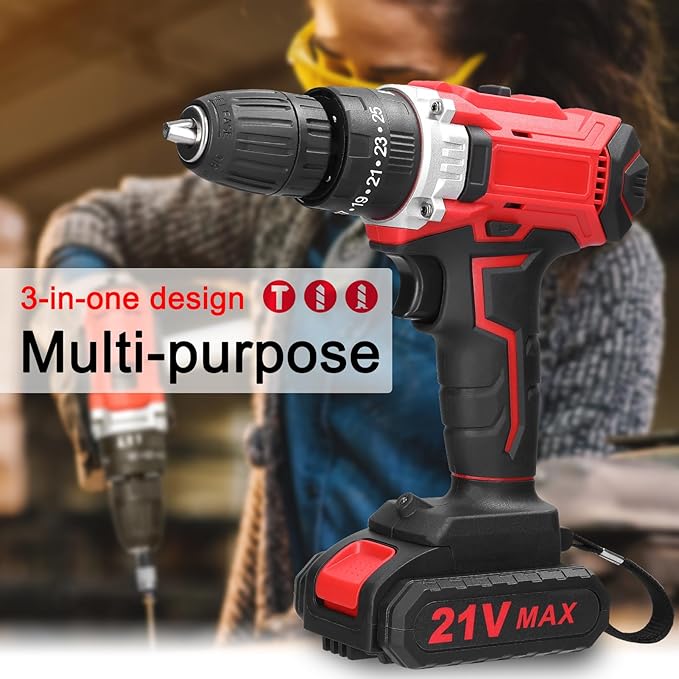 Taladro Eléctrico 21V Garosa con Batería de Litio miniatura 6