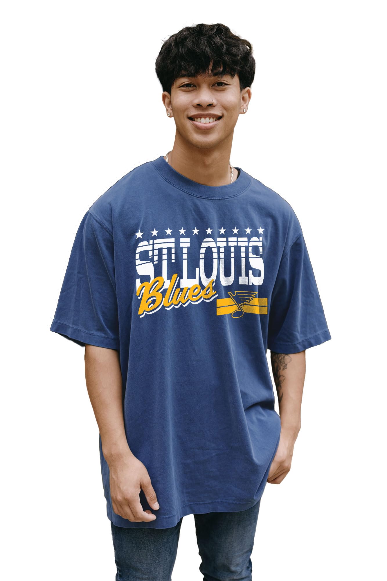 Blue 84 NHL Officially Licensed T-Shirt Throwback Team Color