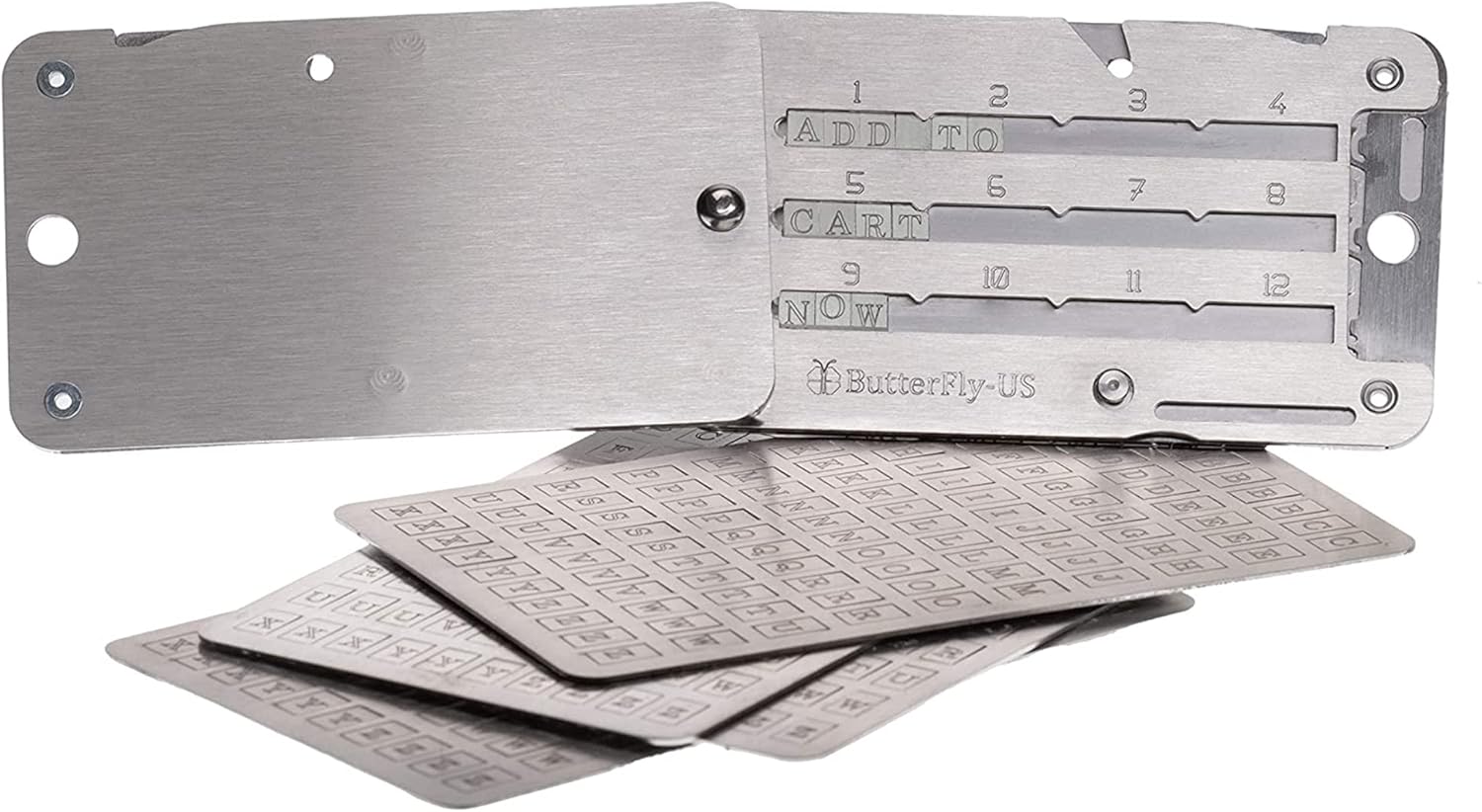 Butterfly US – Steel Cryptocurrency Hardware Wallet Backup,  Shock-Resistant, Water-and-Fire Safe Cold Storage Crypto Wallet for Seed  Phrases and Mnemonics, Wallet with Letters