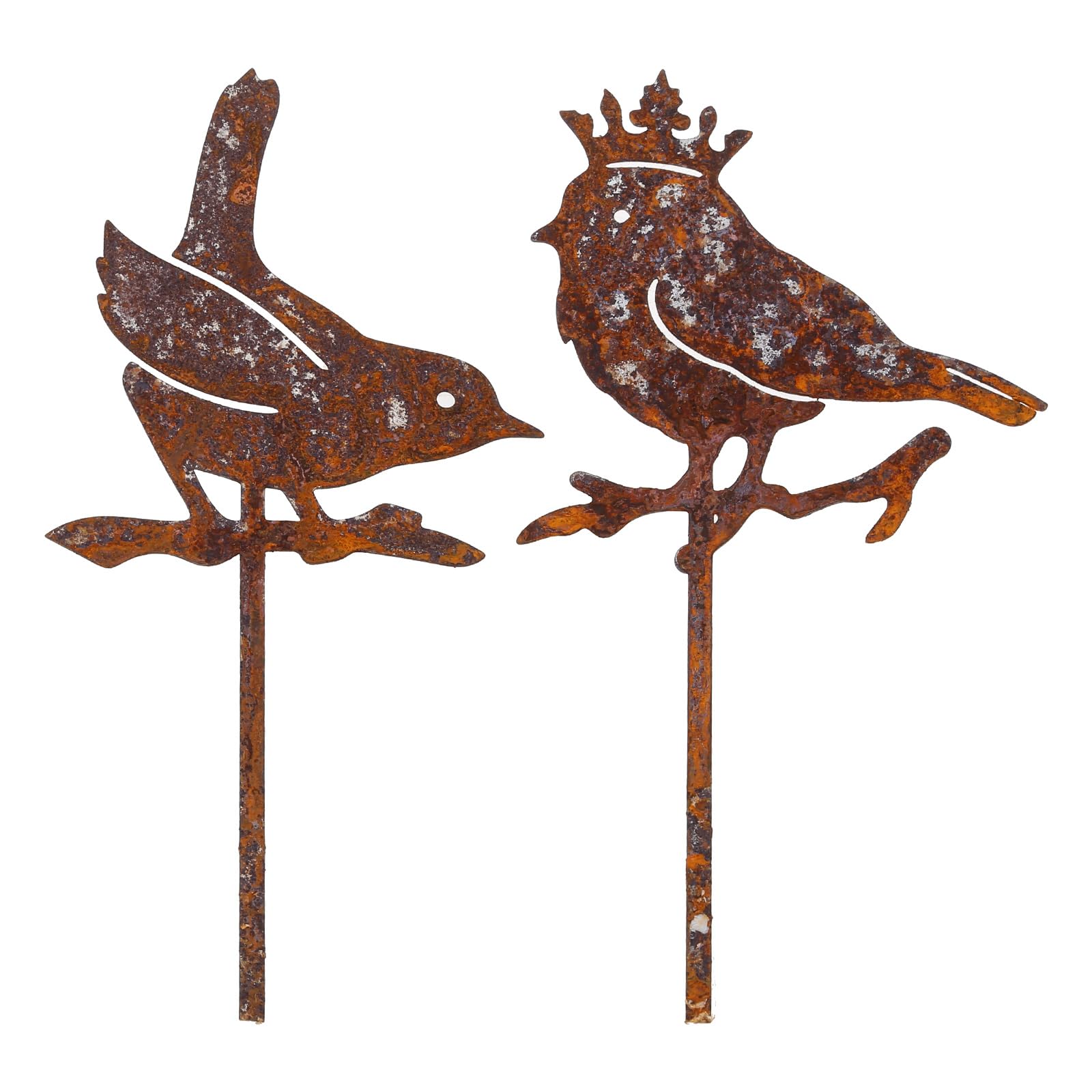 Kahdgss 2 Birds Metal Rusted Animals Garden Stakes Art Statues Backyard Garden Yard Sidewalks Outdoor Backyard Decorations Gift Set