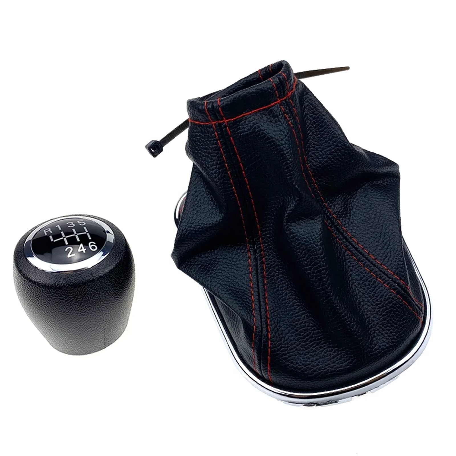 HSUKIHO Car Shift Knob Cover for Chevrolet for Chevy for Cruze (2008-2012) MT 5 6 Speed Car Gear Shift Knob Head Stick Handle Shifter Gaitor Boot Cover(6 Speed Red line)