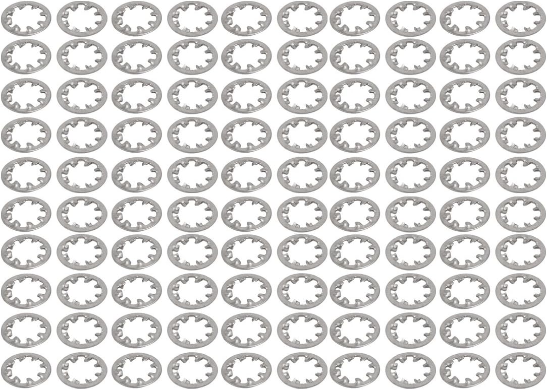 8mm Inner Quality Parts Dia Stainless Steel Internal Tooth Lock Washer Silver Tone 100pcs Model:54as660qo357