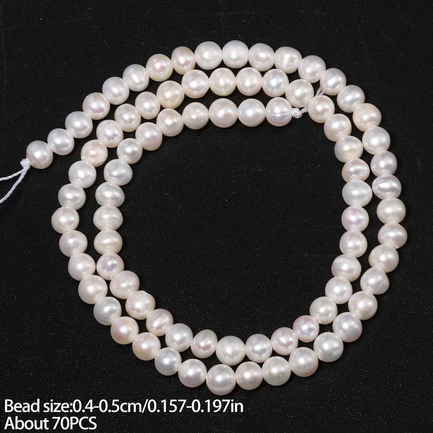75pcs Natural Freshwater Pearl Strand, 3-4mm Round Pearl Beads for Jewelry Making, Crafting, DIY Bracelets and Necklaces - Image 6