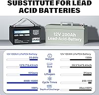 Vista 4 de Batería de litio Lifepo4 de 12 V 100 AH recargable Lifepo4 hasta 15000 ciclos profundos, buit in 100A BMS perfecta para motores de arrastre